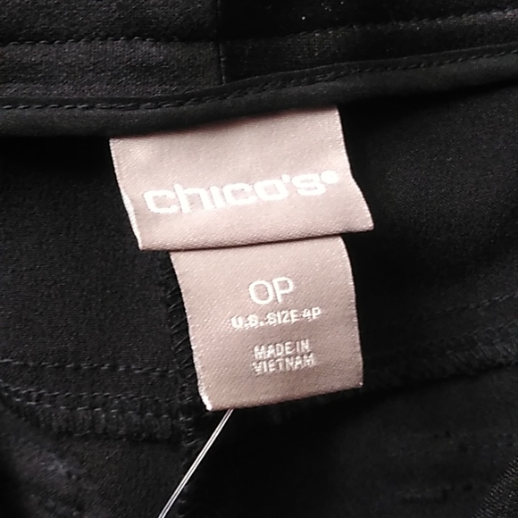 Chico's Satin Cargo Ankle Pants, Black, Size 0P, NWT - Picture 4 of 8